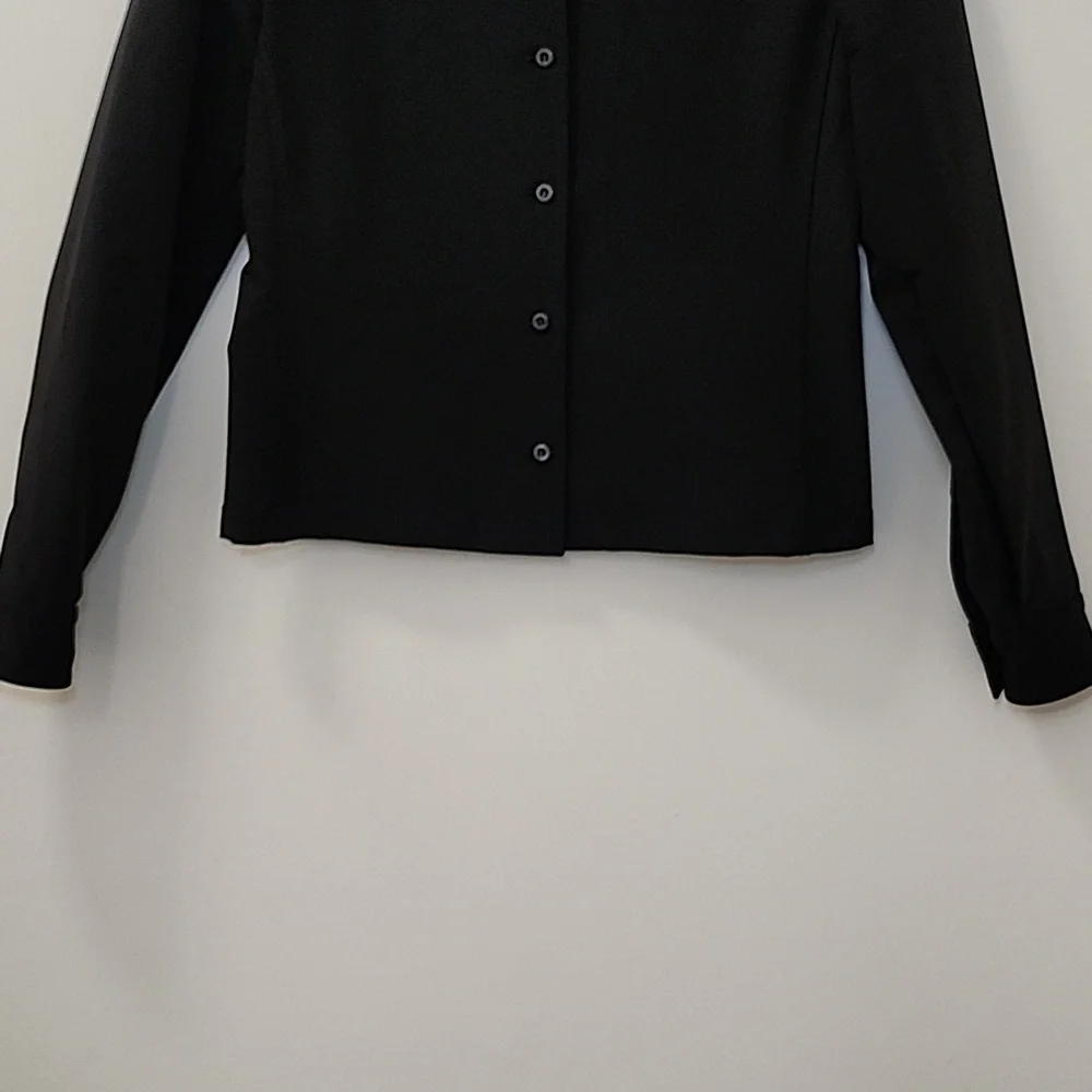 Prada Classic Black Women's Button-Up Shirt Sz 40/ Large - Picture 4 of 16